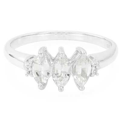 Anello in argento con Zaffiro Bianco