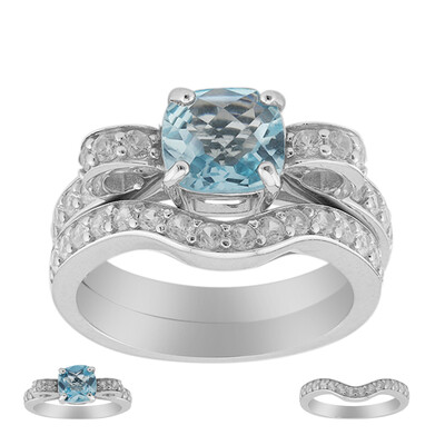 Anello in argento con Topazio Blu Cielo