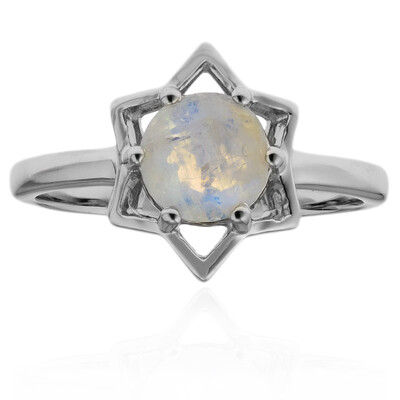 Anello in argento con Pietra di Luna Arcobaleno