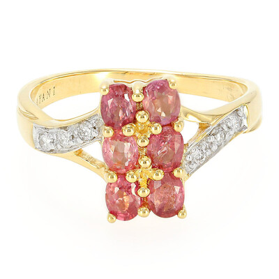 Anello in oro con Zaffiro Padparadscha (non riscaldato) (AMAYANI)