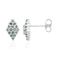 Orecchini placcati in platino con Diamante Fancy