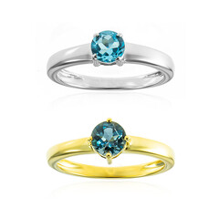 Anello in argento con Topazio Blu Svizzero