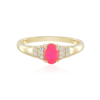 Anello in argento con Opale Rosa dell'Etiopia