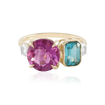 Anello in oro con Fluorite Rosa (Adela Gold)