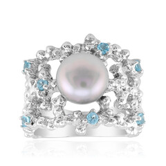 Anello in argento con Perla d'Acqua Dolce Argentata (TPC)
