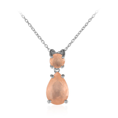 Collana in argento con Quarzo pesca pastello
