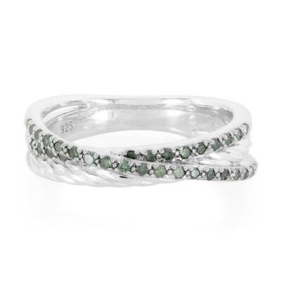 Anello in argento con Diamante Verde