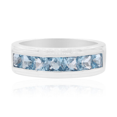Anello in argento con Topazio Blu Svizzero