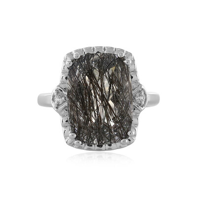 Anello in argento con Quarzo Rutilato Nero