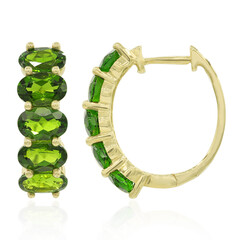 Orecchini in oro con Diopside Russo