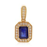 Ciondolo in argento con Zaffiro Blu del Madagascar