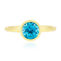 Anello in oro con Topazio Blu Svizzero