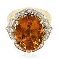 Anello in oro con Citrino Mandarino