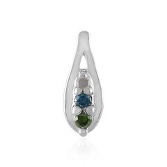 Ciondolo in argento con Diamante Verde I3