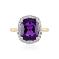 Anello in oro con Ametista Zambiana
