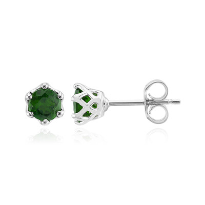 Orecchini in argento con Diopside Russo