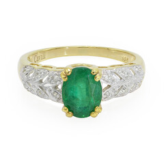 Anello placcato in oro con Smeraldo Bahia