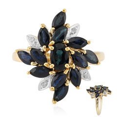Anello in oro con Zaffiro Kanchanaburi