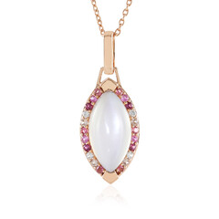 Collana in argento con Pietra di Luna Bianca (KM by Juwelo)