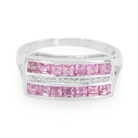 Anello in argento con Zaffiro Ceylon Rosa