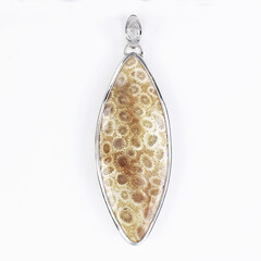 Ciondolo in argento con Corallo Pietrificato