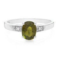 Anello placcato in platino con Tormalina Cuprian