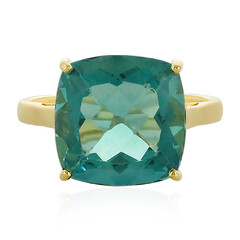 Anello in oro con Fluorite Petrolio del Belgio