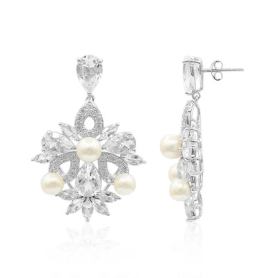 Orecchini in argento con Topazio Bianco