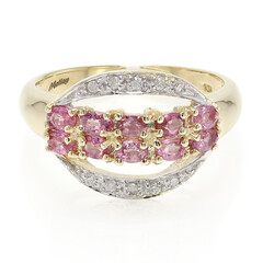 Anello in oro con Zaffiro Padparadscha (non riscaldato)