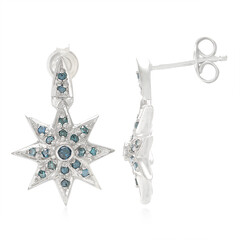 Orecchini placcati in platino con Diamante Fancy