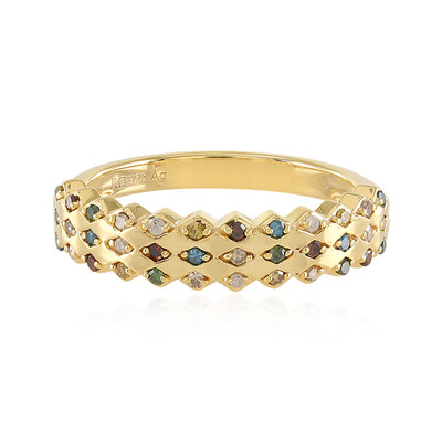 Anello in argento con Diamante Blu I3