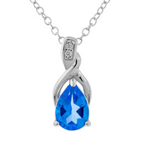 Collana in argento con Topazio Blu Indaco