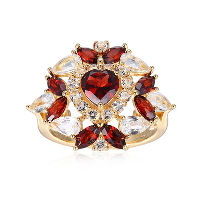 Anello in argento con Granato Mozambico