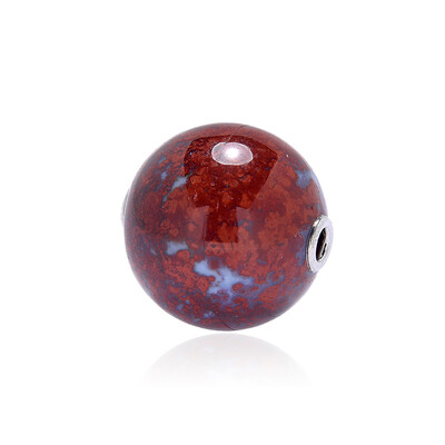 Ciondolo in argento con Calcedonio di Fuoco Indonesiano (MONOSONO COLLECTION)