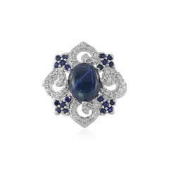 Anello in argento con Zaffiro Stellato Blu
