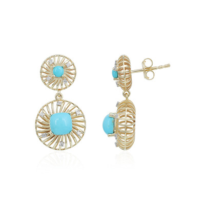 Orecchini in oro con Turchese Sleeping Beauty (Ornaments by de Melo)