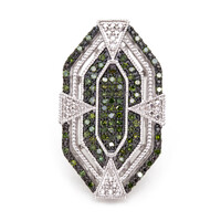 Anello in argento con Diamante Verde