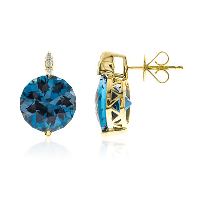 Orecchini in oro con Topazio Blu Londra