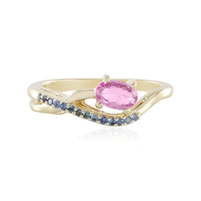 Anello in oro con Zaffiro Ceylon Rosa
