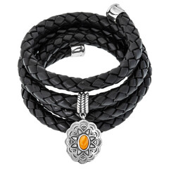Bracciale in argento con Conchiglia di Ostrica Spinosa Arancione (Desert Chic)