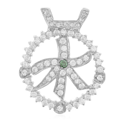 Ciondolo in argento con Diamante Verde Foresta