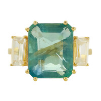 Anello in oro con Fluorite Petrolio del Belgio