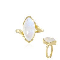 Anello in argento con Pietra di Luna Arcobaleno