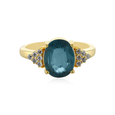 Anello in argento con Cianite Blu Foglia di Tè