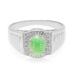 Anello da uomo in argento con Crisoprasio Imperiale