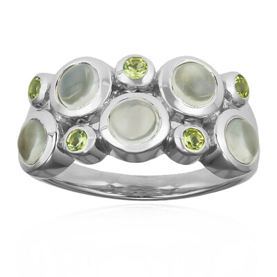 Anello in argento con Pietra di Luna Verde (KM by Juwelo)