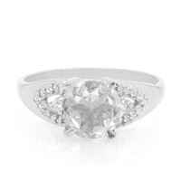 Anello placcato in platino con Goshenite