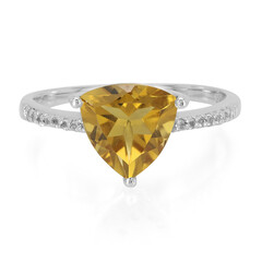 Anello in argento con Quarzo Cognac