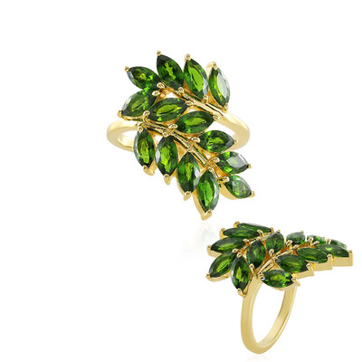 Anello in argento con Diopside Russo