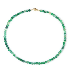 Collana in argento con Agata verde a pizzo